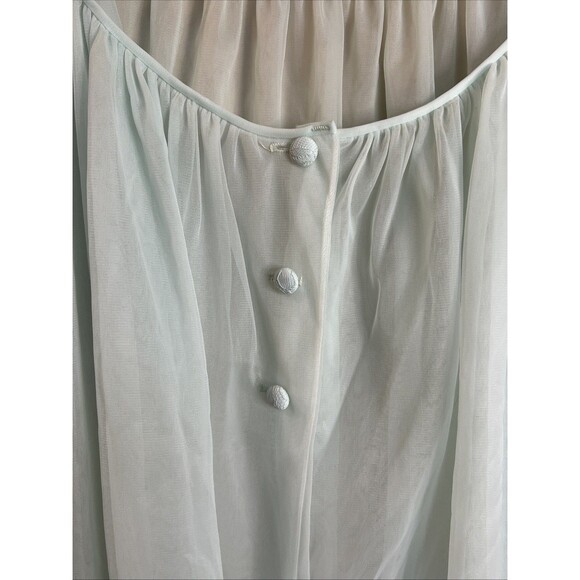 Vintage Lorraine Mint Blue Lace Night Dress And Cardigan 2 Set Size M - Picture 14 of 16